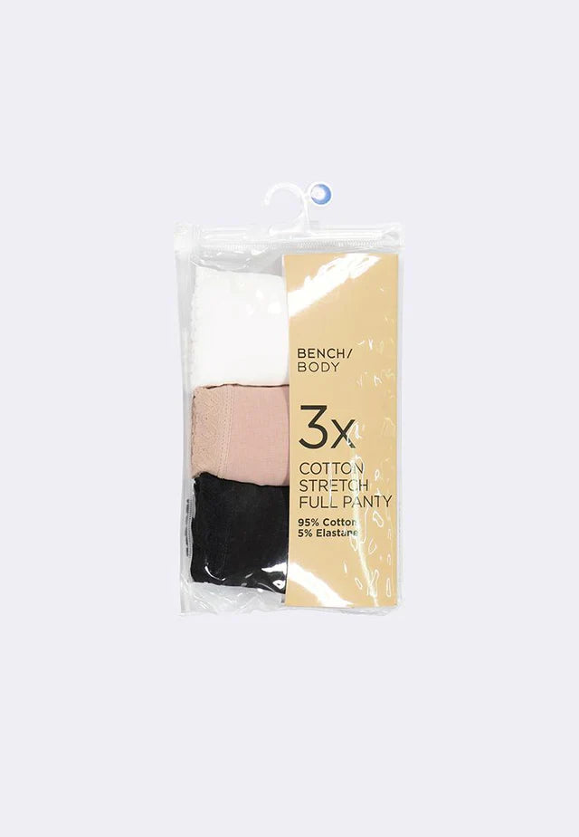 Women's 3-in-1 Pack Full Panty (White,Pink,Black)