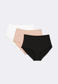 Women's 3-in-1 Pack Full Panty (White,Pink,Black)