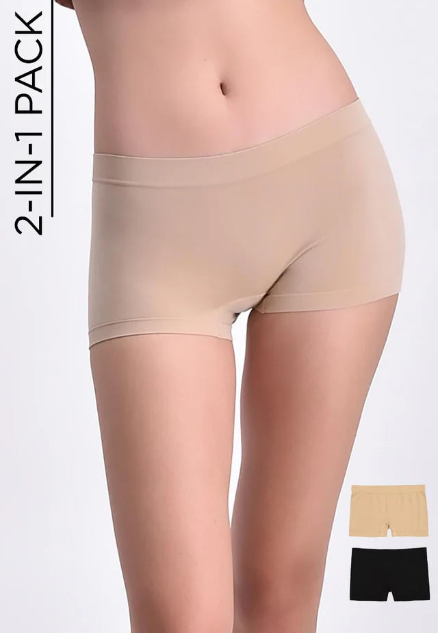 Women's 2-in-1 Pack Seamless Boy Shorts